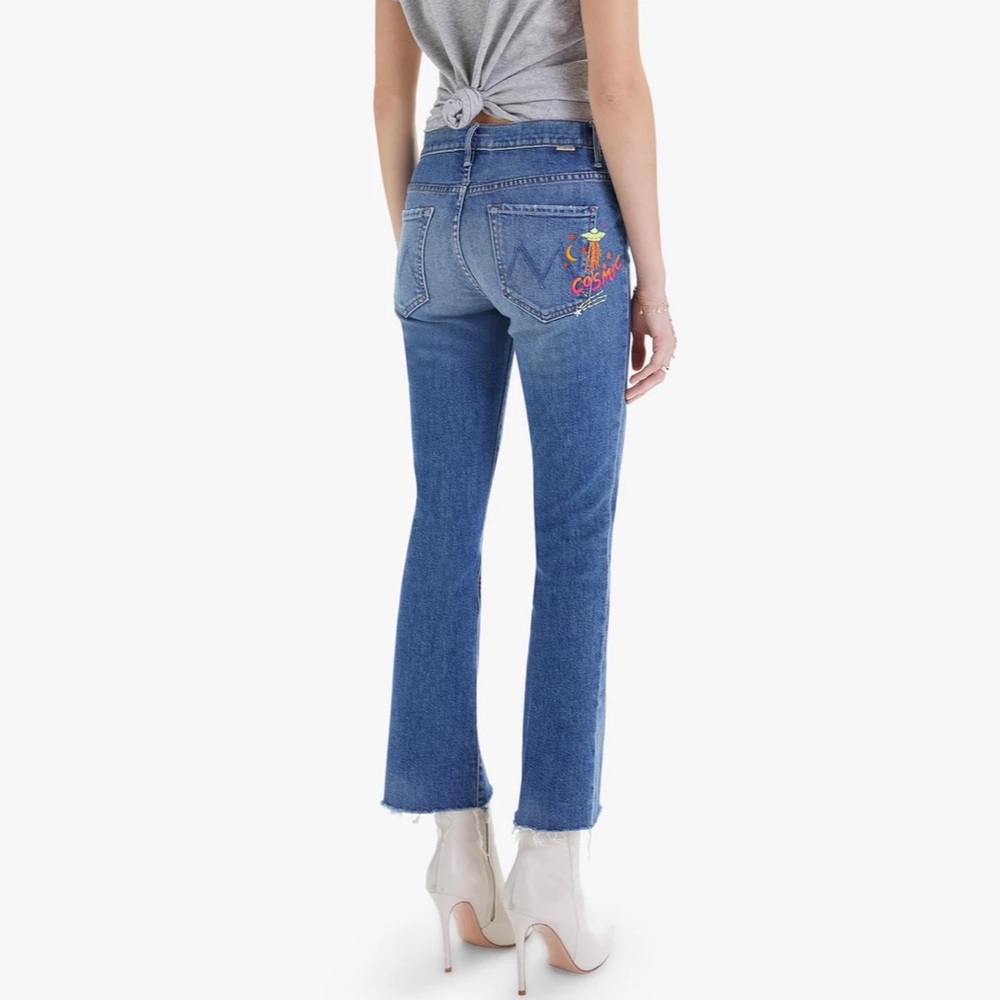 NWT MOTHER Denim Jeans • The Insider Ankle Fray • Wash: Beyond the Sky • Sz 25